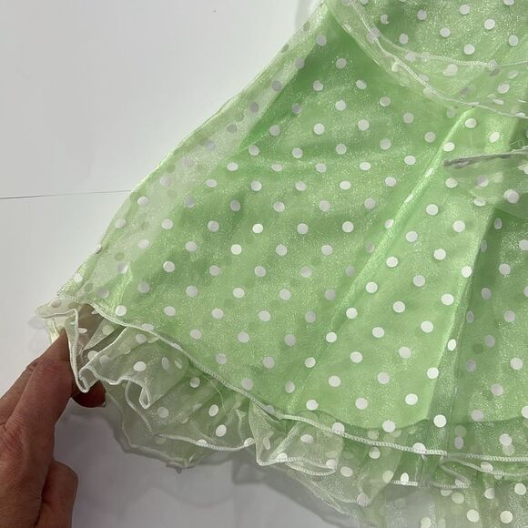 George | Vintage Polka Dot Green Girls Formal Dress 24M - Picture 9 of 12